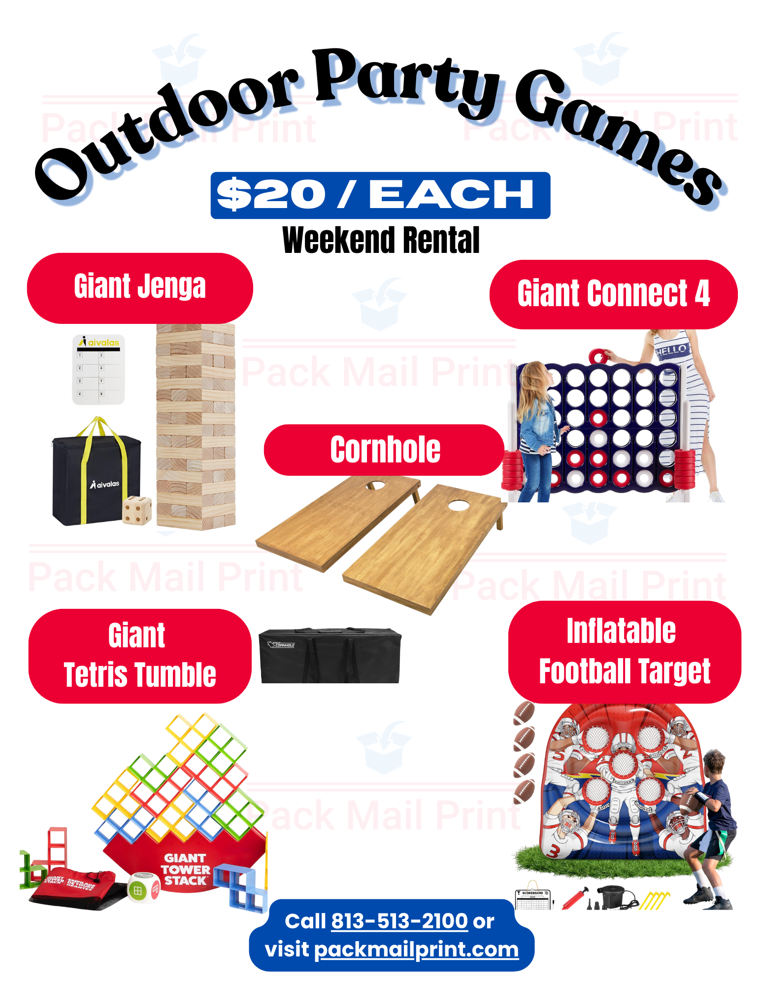 Outdoor Party Games Rental Flyer